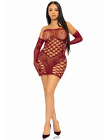 Leg Avenue 2 Pc Hardcore Net Tube Dress With Gloves - One Size