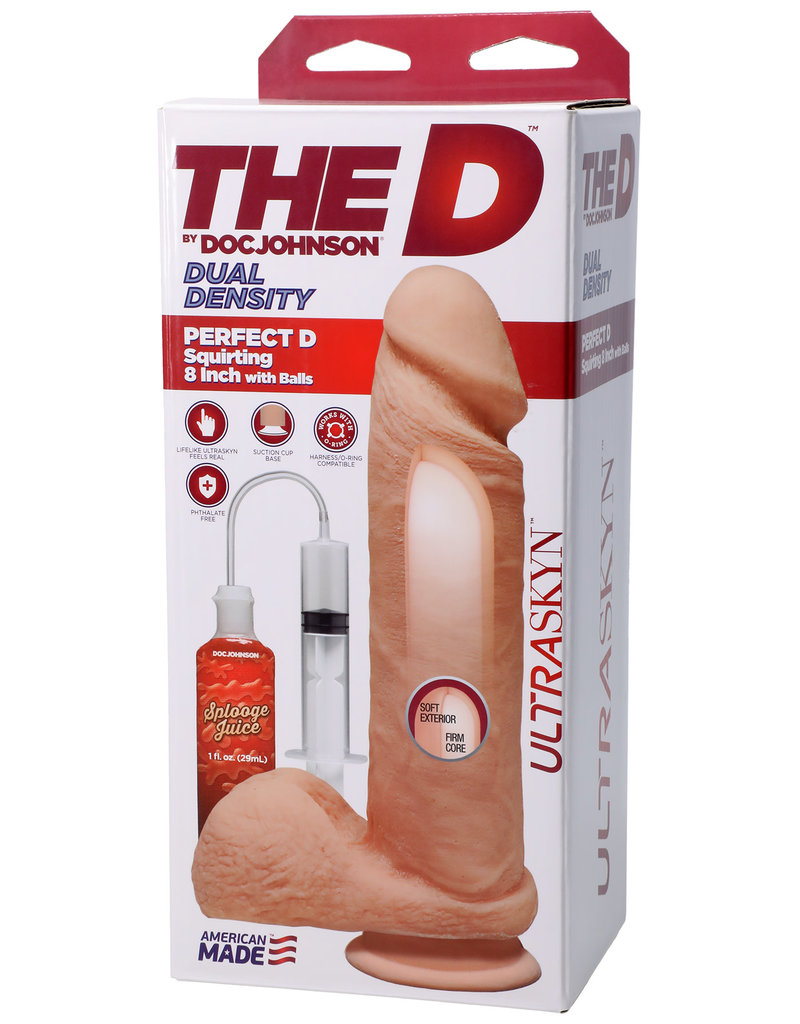 Doc Johnson The D 8" Perfect D Squirting w/Balls - Vanilla