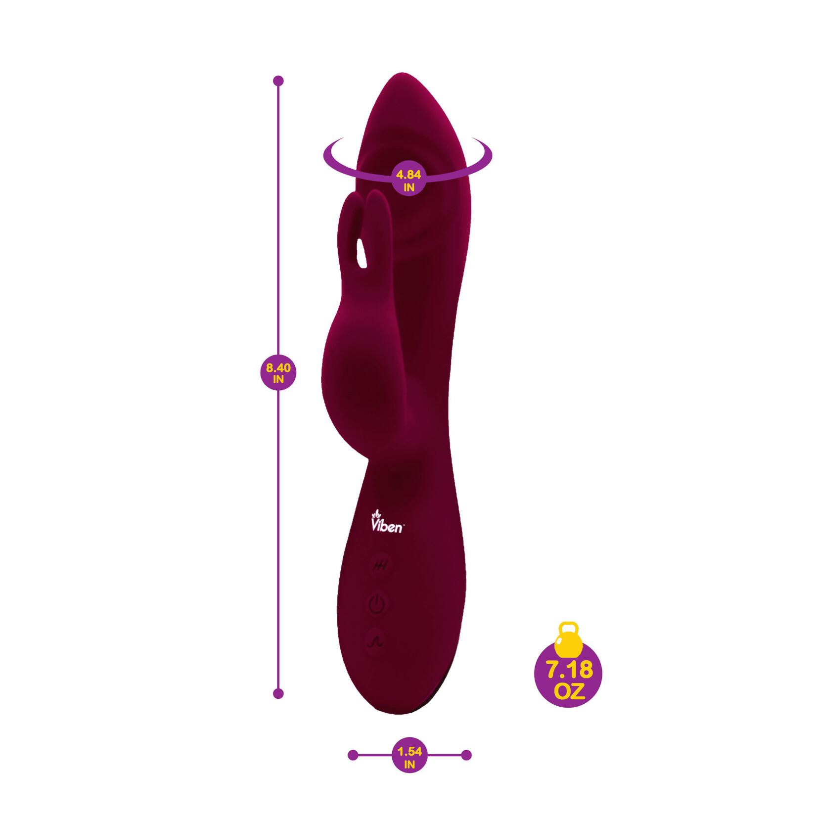 Viben Pzazz - Ruby - Rechargeable Thumping Rabbit