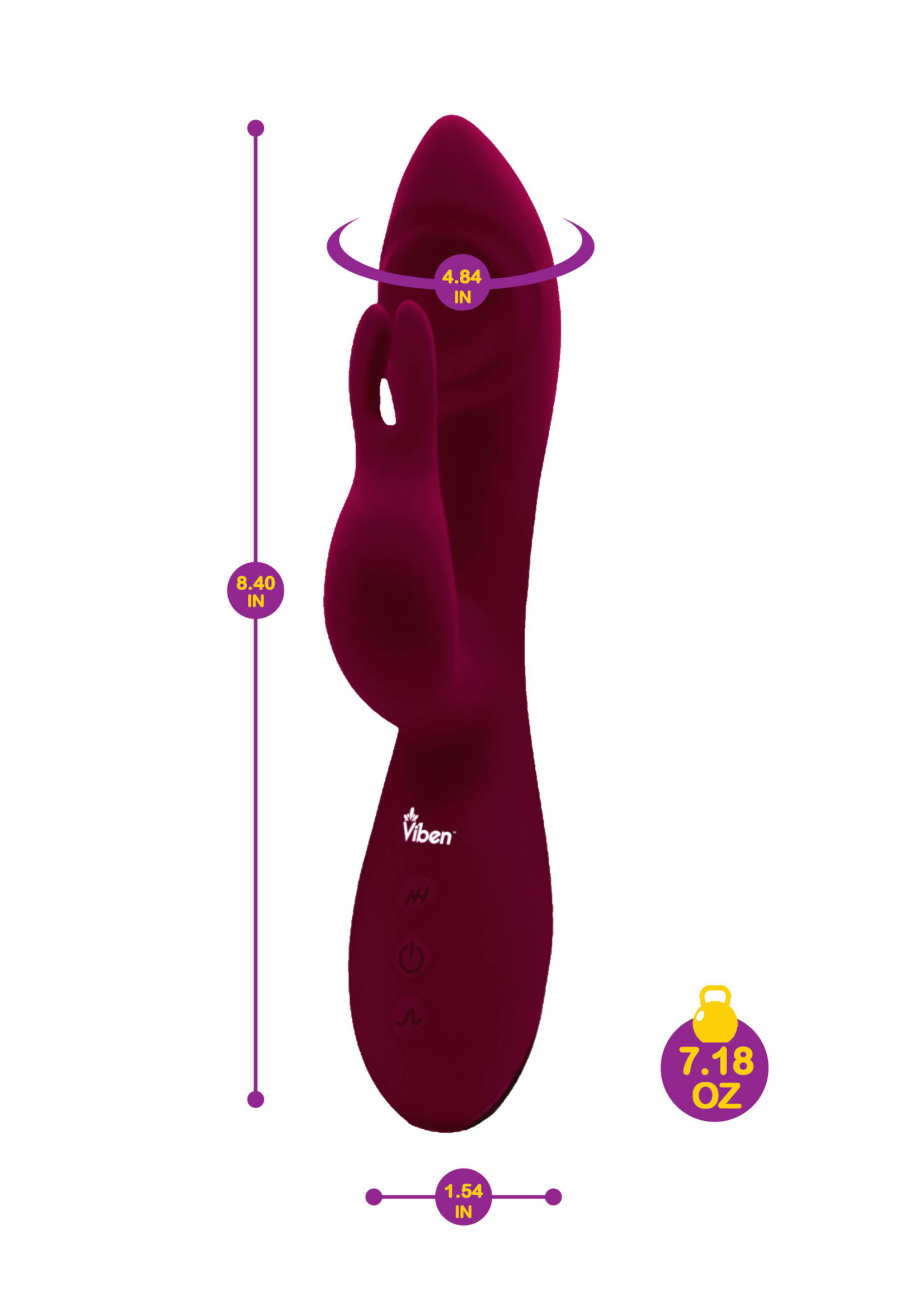 Viben Pzazz - Ruby - Rechargeable Thumping Rabbit