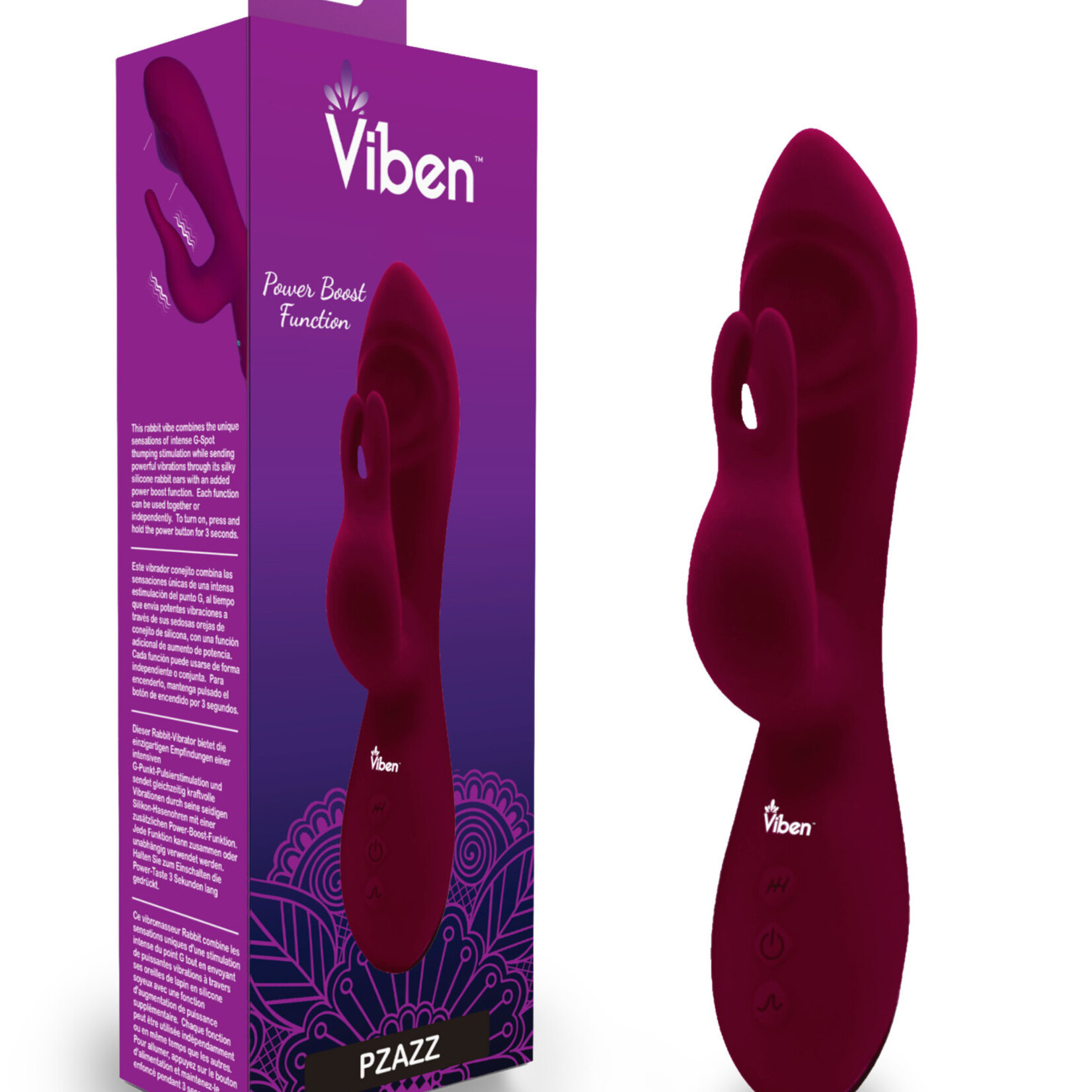 Viben Pzazz - Ruby - Rechargeable Thumping Rabbit