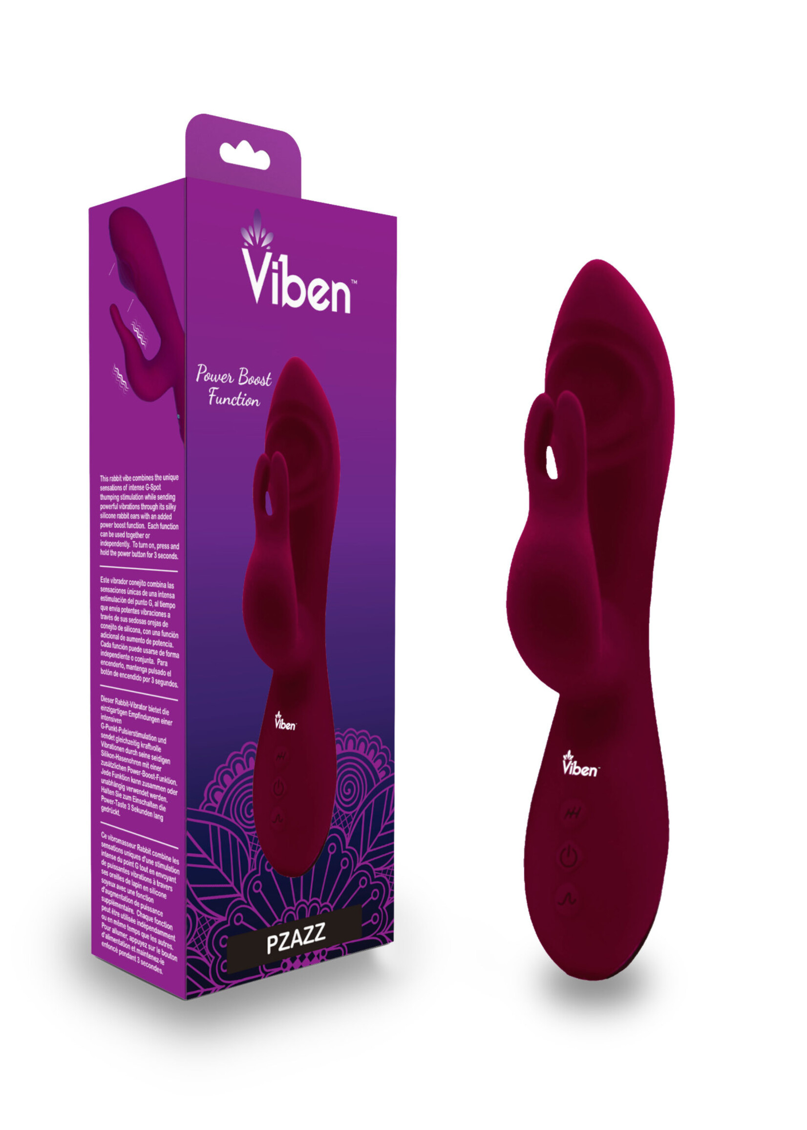 Viben Pzazz - Ruby - Rechargeable Thumping Rabbit