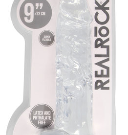 Shots RealRock 9 Inch Realistic Dildo With Balls - Clear