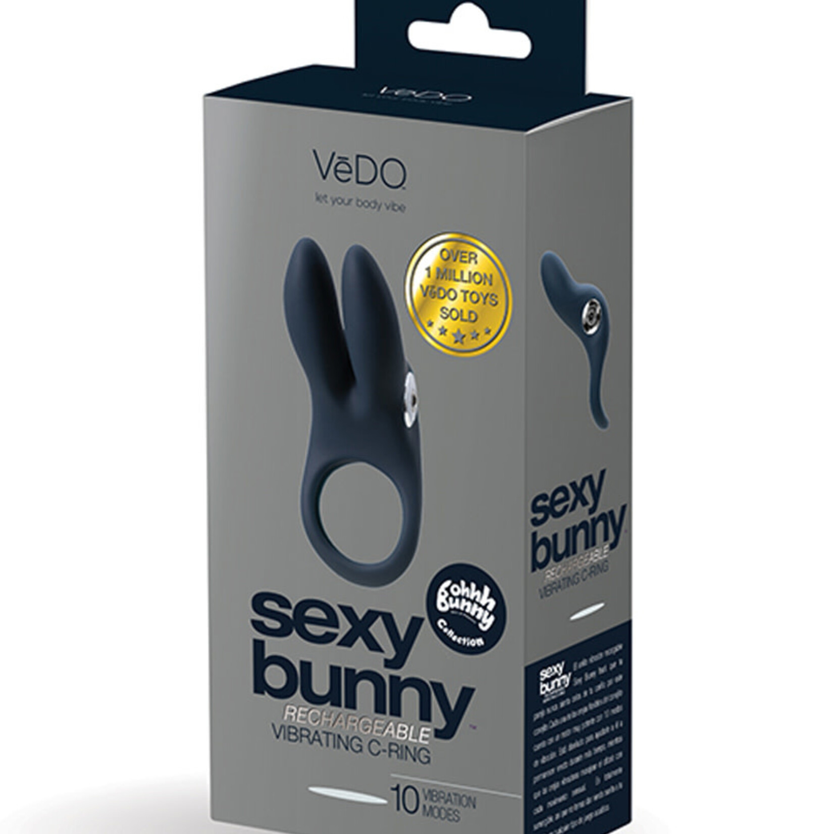 VeDO Sexy Bunny Rechargeable Ring - Black Pearl