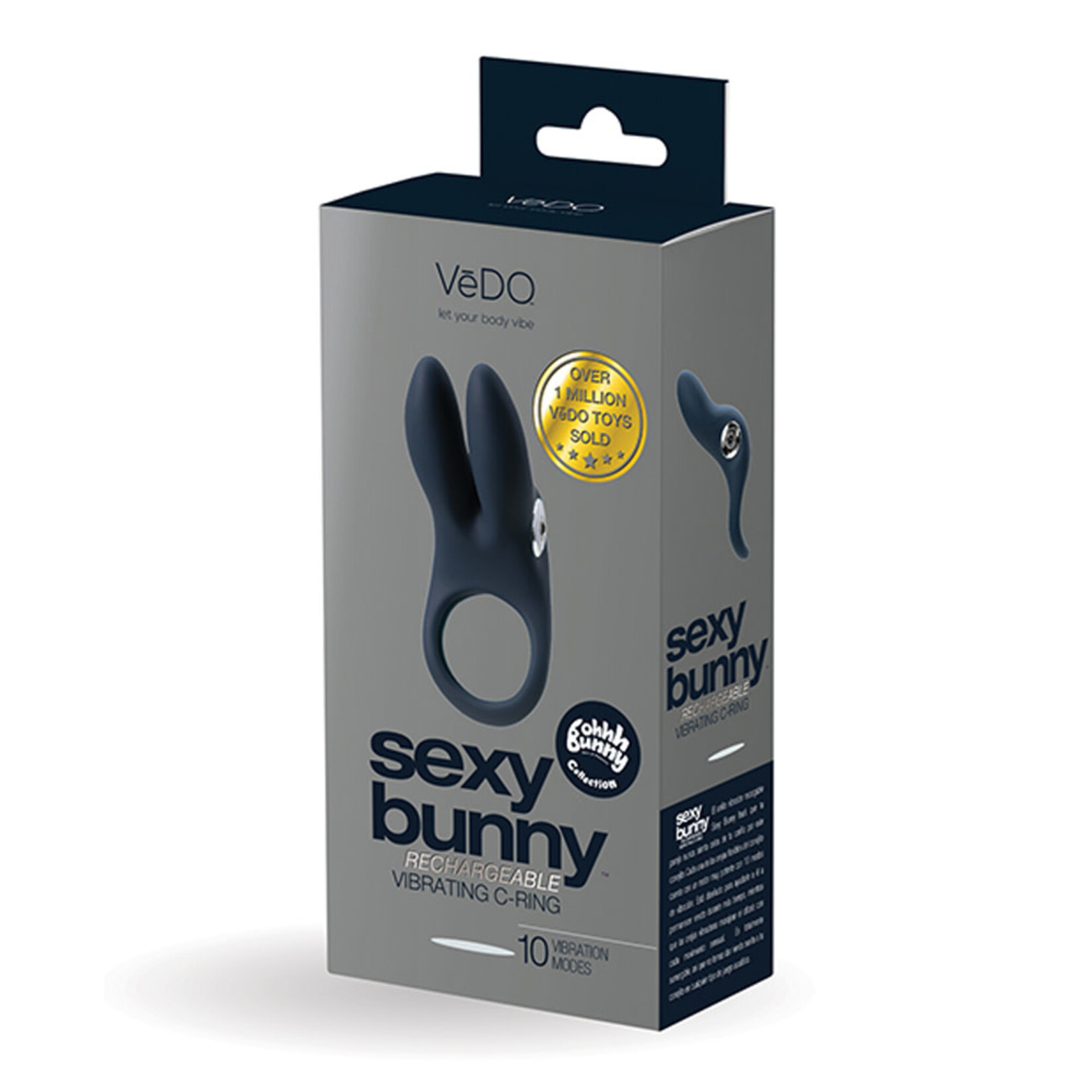 VeDO Sexy Bunny Rechargeable Ring - Black Pearl