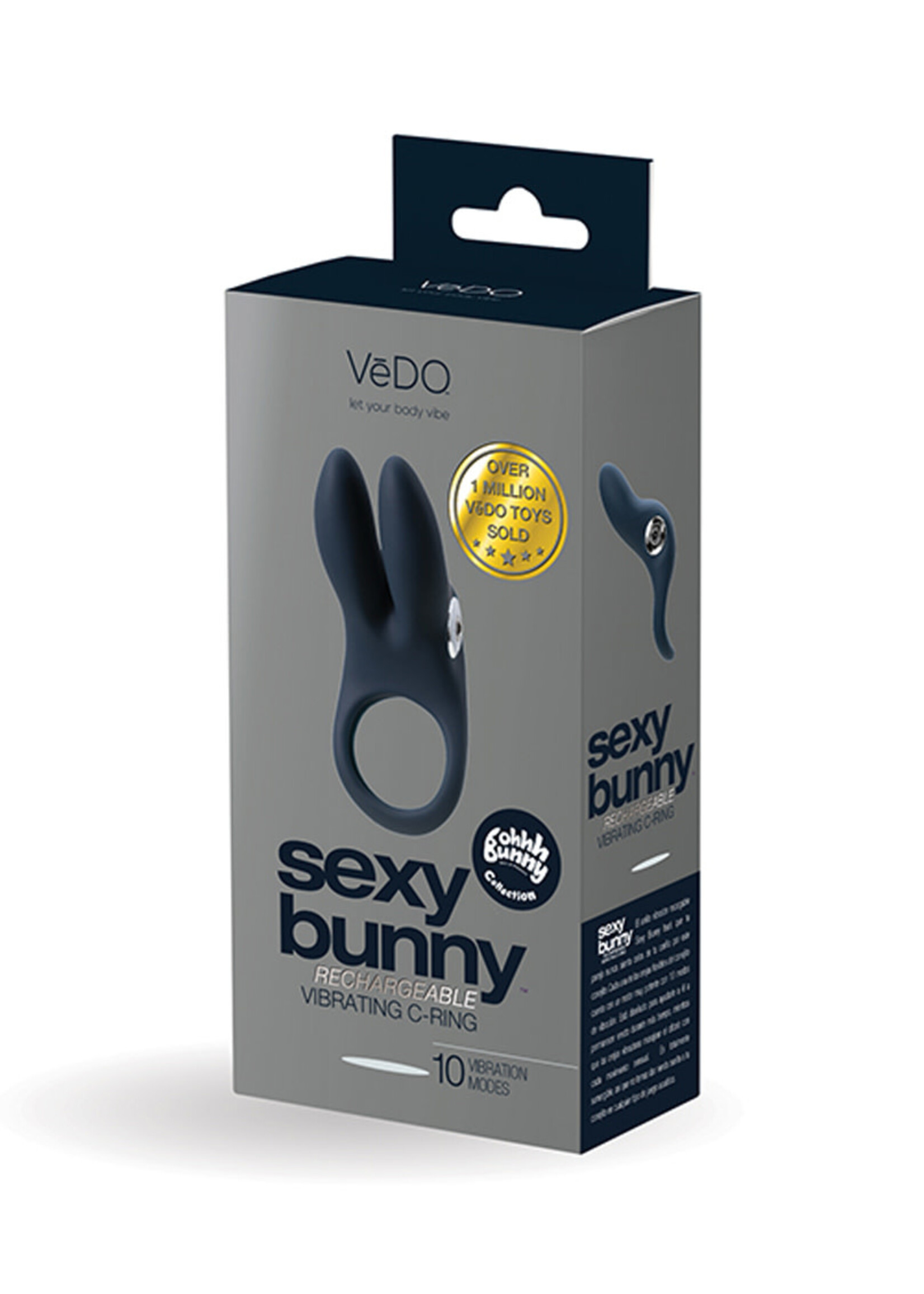 VeDO Sexy Bunny Rechargeable Ring - Black Pearl