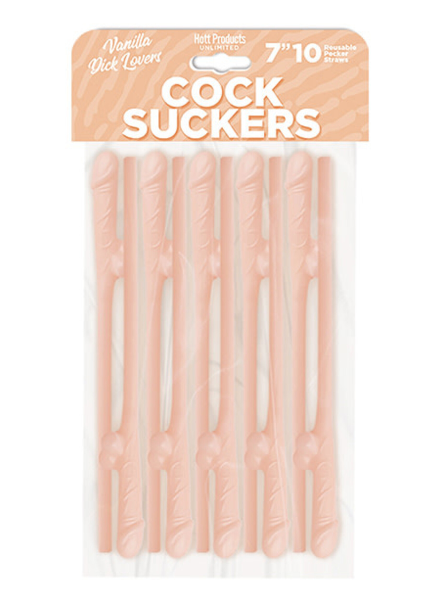 Cock Suckers Cock Suckers Pecker Straws - Vanilla Lovers Pack of 10