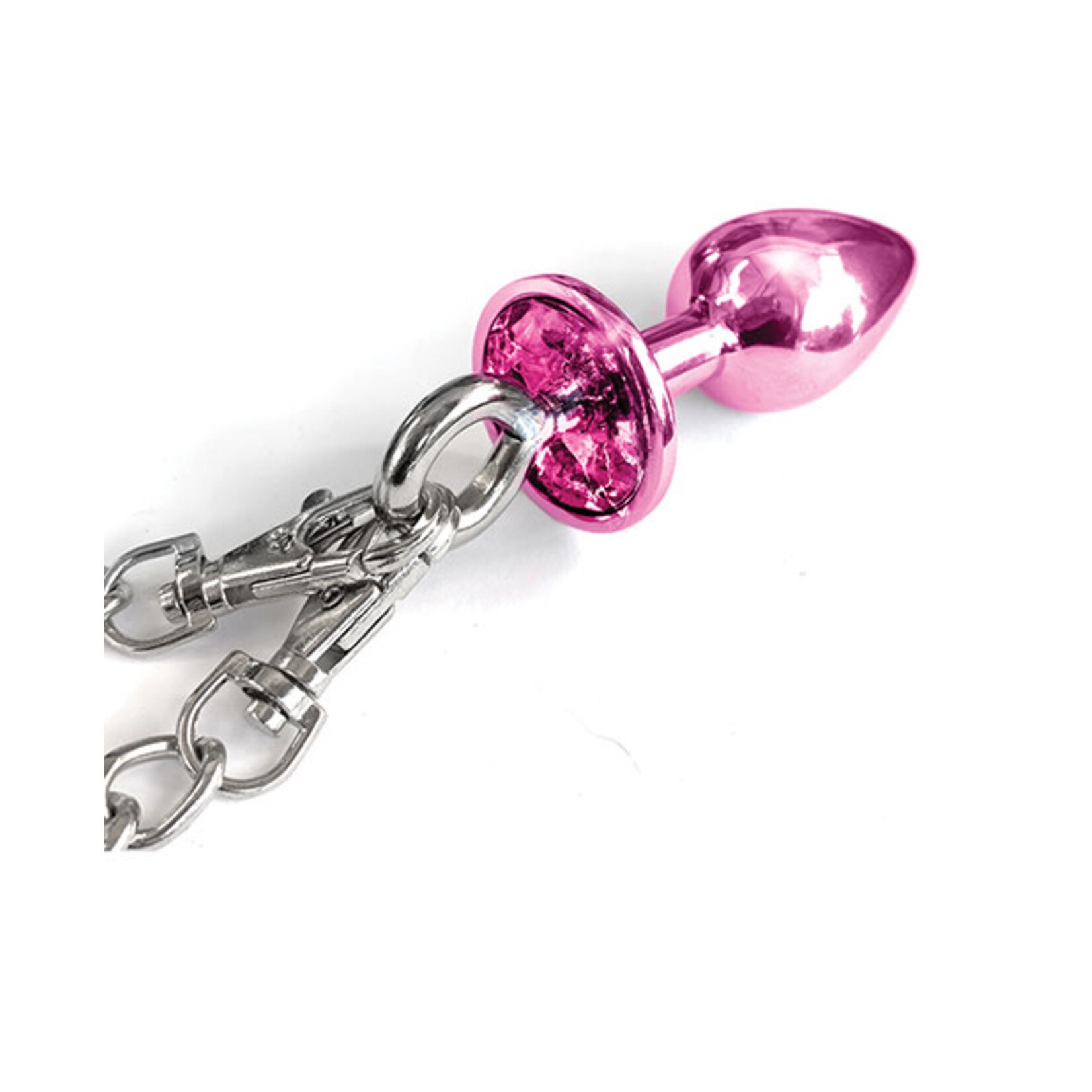 Nixie Nixie Metal Butt Plug w/Inlaid Jewel & Fur Cuff Set