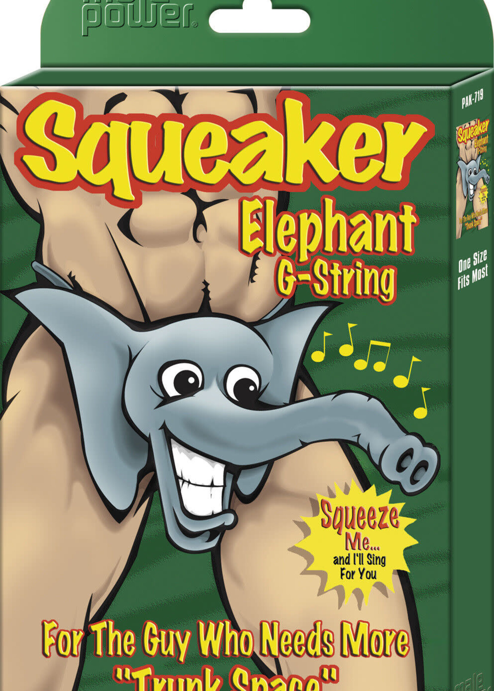 Male Power Squeaker Elephant G-String - One Size
