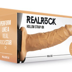 Shots RealRock Hollow Strap-on Without Balls 8 Inch - Tan