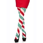 Leg Avenue Leg Avenue Holiday Ribbon Striped Tights - O/S - Green/Red