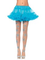 Leg Avenue Leg Avenue Let It Snow Spandex Sheer Glitter Snowflake Pantyhose - O/S - Nude/Blue