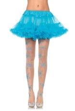 Leg Avenue Leg Avenue Let It Snow Spandex Sheer Glitter Snowflake Pantyhose - O/S - Nude/Blue