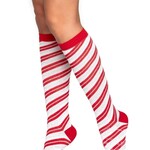 Leg Avenue Leg Avenue Candy Cane Lurex Knee High Socks - O/S - Red/White