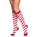 Leg Avenue Leg Avenue Candy Cane Lurex Knee High Socks - O/S - Red/White