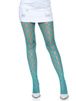 Leg Avenue Jumbo Pothole Net Tights - Neon Blue - O/S