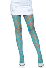 Leg Avenue Jumbo Pothole Net Tights - Neon Blue - O/S