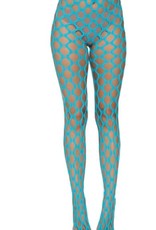 Leg Avenue Jumbo Pothole Net Tights - Neon Blue - O/S