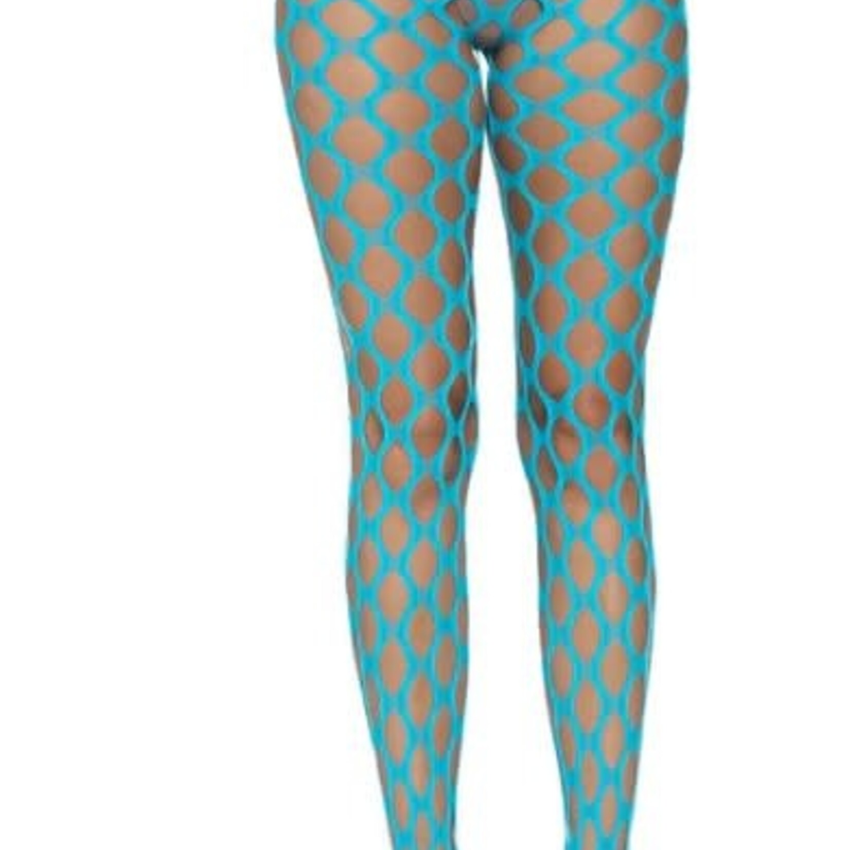 Leg Avenue Jumbo Pothole Net Tights - Neon Blue - O/S