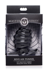 XR Brands Master Series Hive Ass Tunnel Silicone Ribbed Hollow Anal Plug - Medium