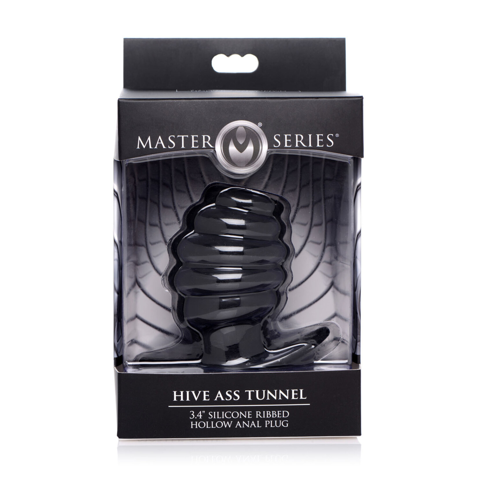 XR Brands Master Series Hive Ass Tunnel Silicone Ribbed Hollow Anal Plug - Medium