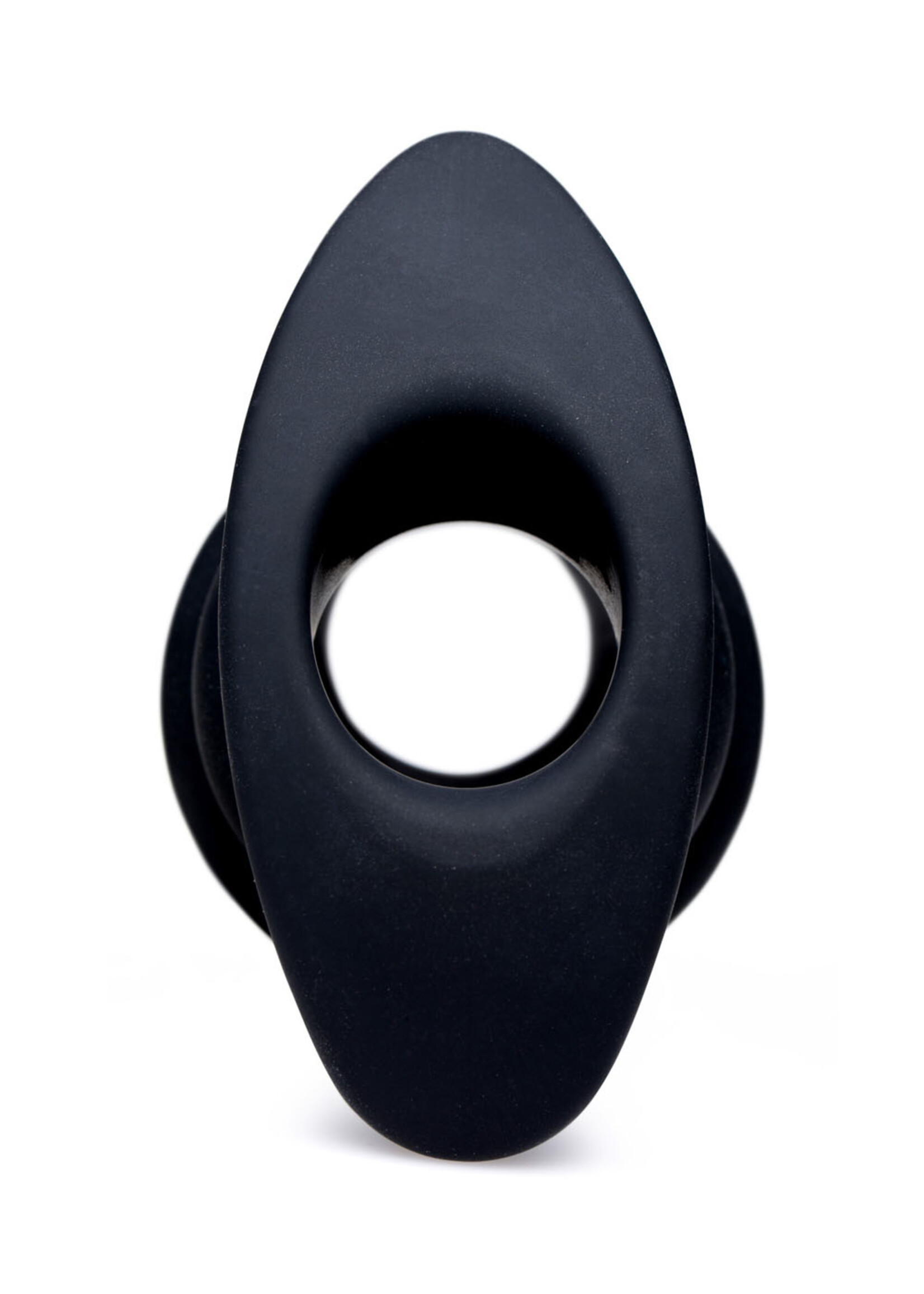 XR Brands Master Series Hive Ass Tunnel Silicone Ribbed Hollow Anal Plug - Medium
