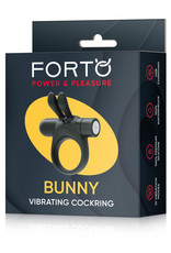 Forto Bunny Vibrating Cockring - Black