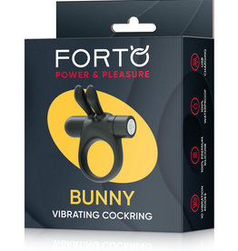 Forto Bunny Vibrating Cockring - Black