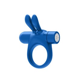 Forto Bunny Vibrating Cockring - Blue