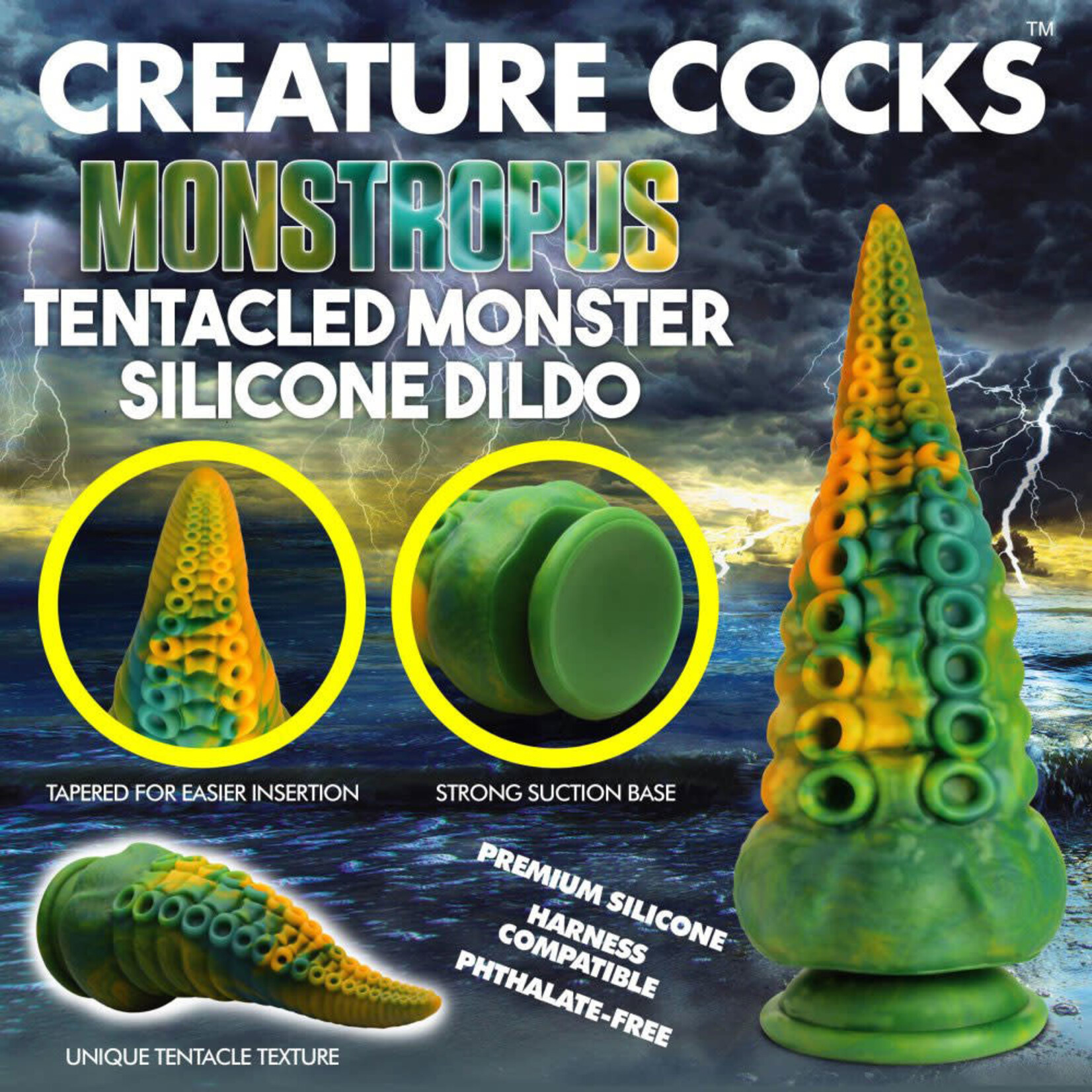XR Brands Creature Cocks Monstropus Tentacled Monster Silicone Dildo
