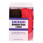 Ple'sur Shibari Bondage Rope 2 Pack - Black/Red