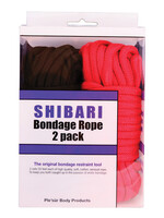 Ple'sur Shibari Bondage Rope 2 Pack - Black/Red