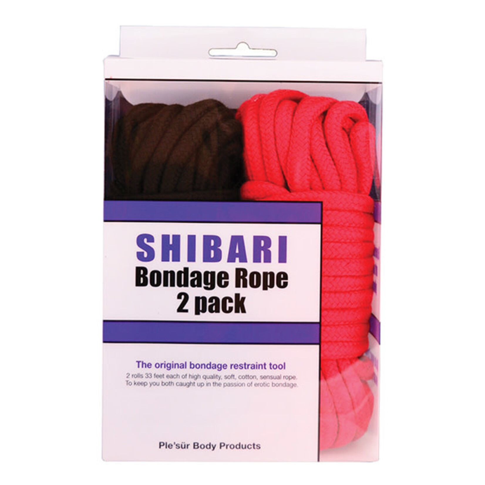 Ple'sur Shibari Bondage Rope 2 Pack - Black/Red