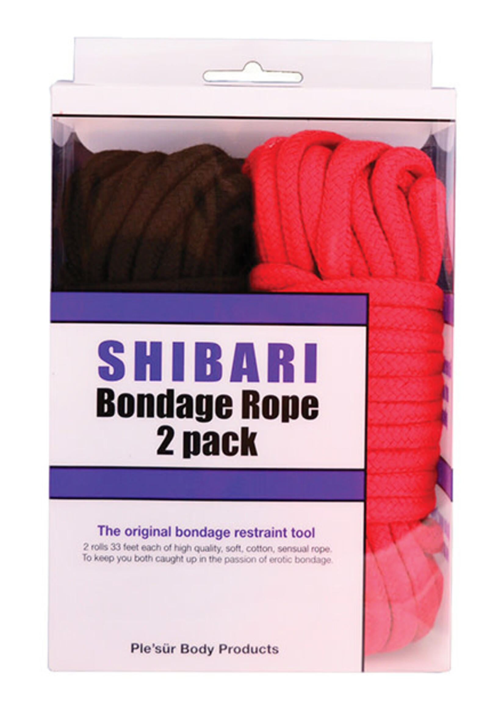 Ple'sur Shibari Bondage Rope 2 Pack - Black/Red