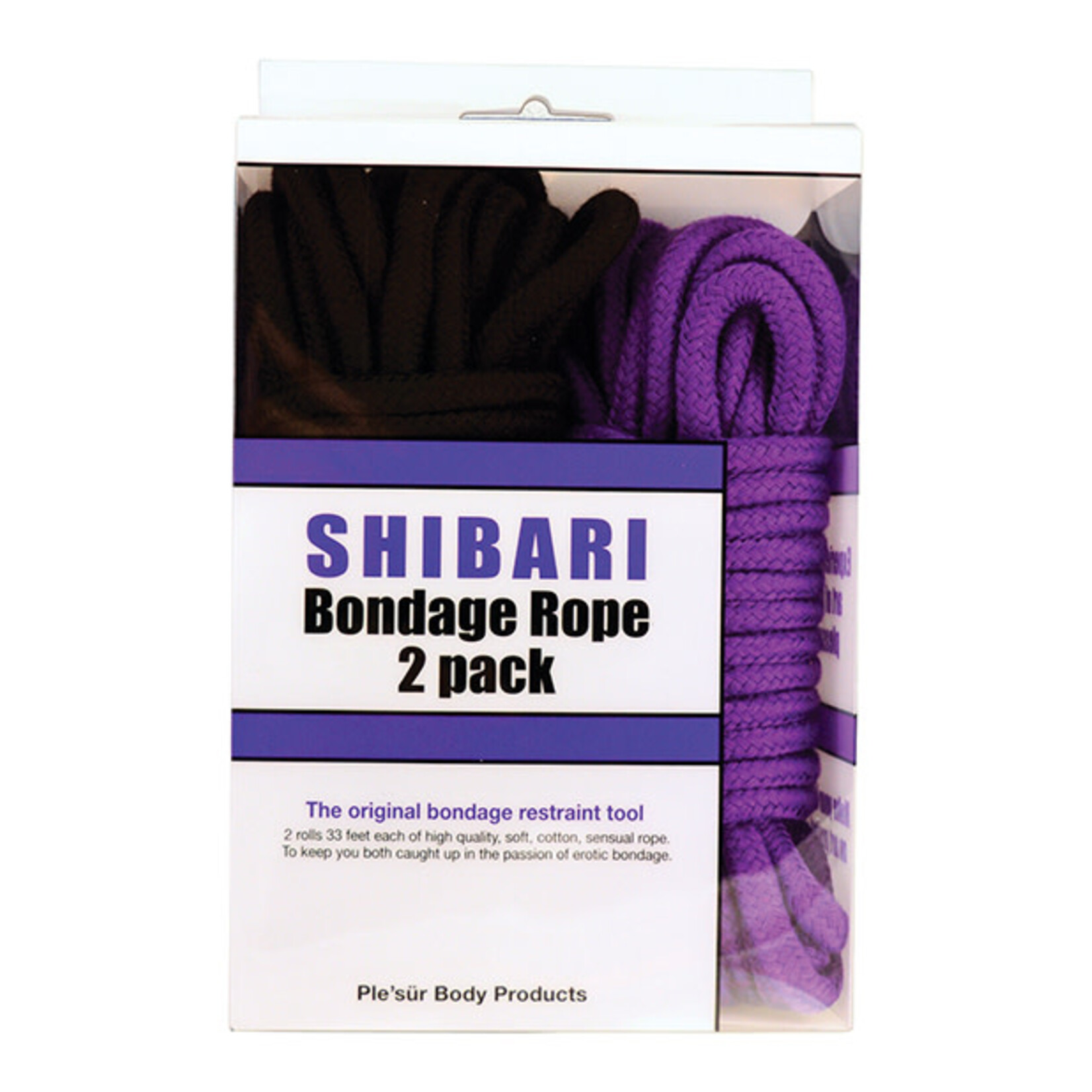 Ple'sur Shibari Bondage Rope 2 Pack - Purple/Black
