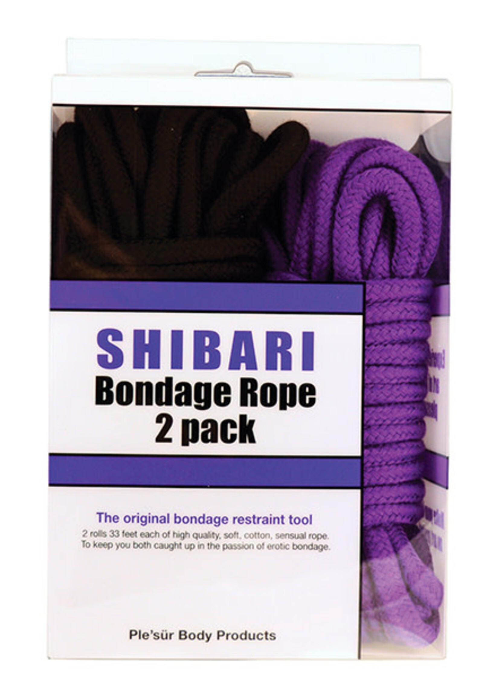 Ple'sur Shibari Bondage Rope 2 Pack - Purple/Black