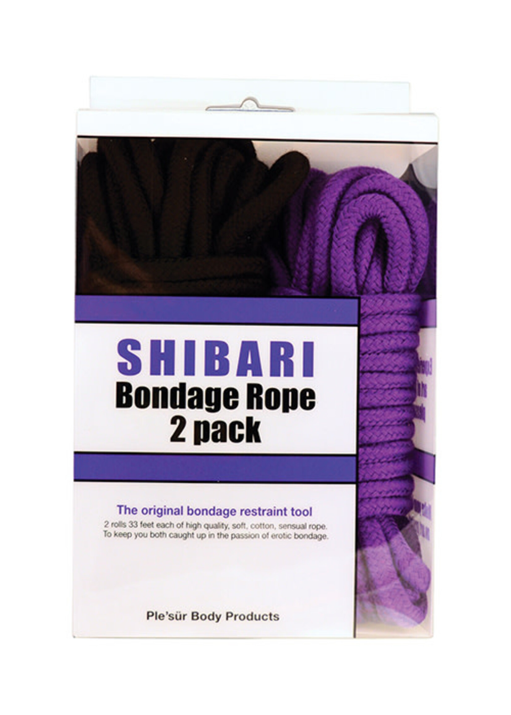Ple'sur Shibari Bondage Rope 2 Pack - Purple/Black