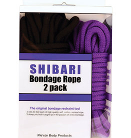 Ple'sur Shibari Bondage Rope 2 Pack - Purple/Black