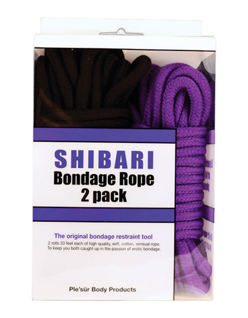 Ple'sur Shibari Bondage Rope 2 Pack - Purple/Black
