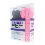 Ple'sur Shibari Bondage Rope 2 Pack - Black/Pink