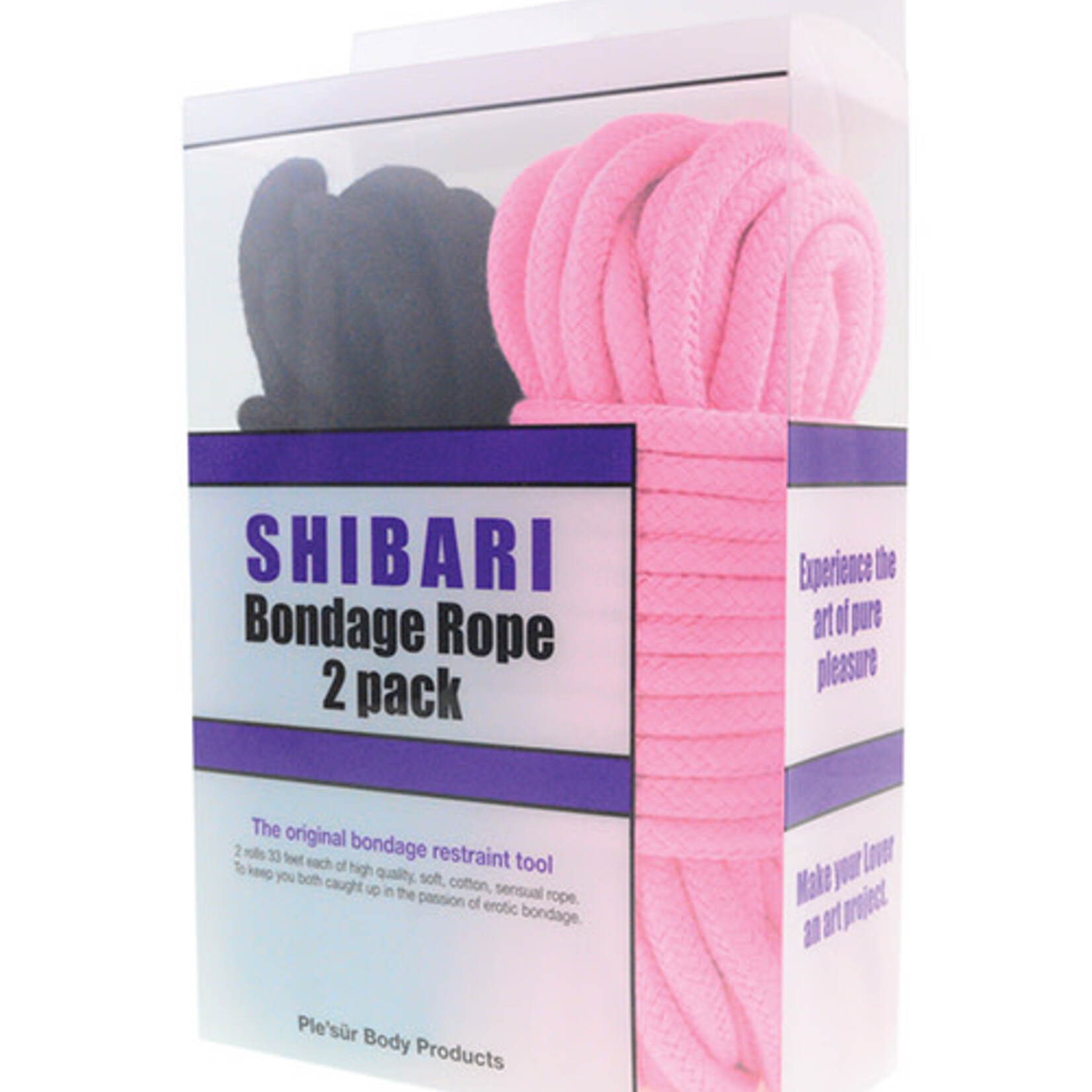 Ple'sur Shibari Bondage Rope 2 Pack - Black/Pink