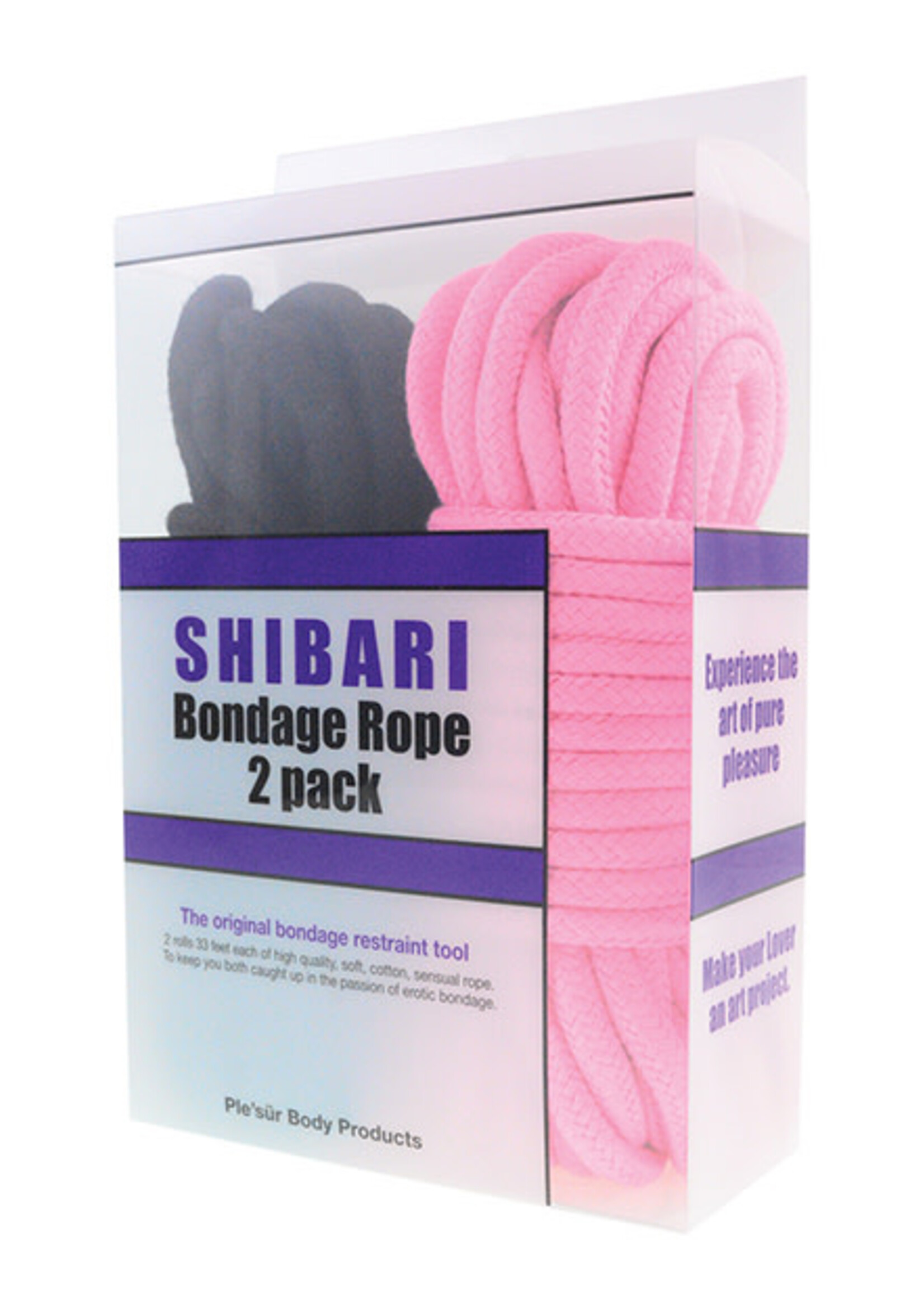 Ple'sur Shibari Bondage Rope 2 Pack - Black/Pink