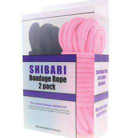 Ple'sur Shibari Bondage Rope 2 Pack - Black/Pink