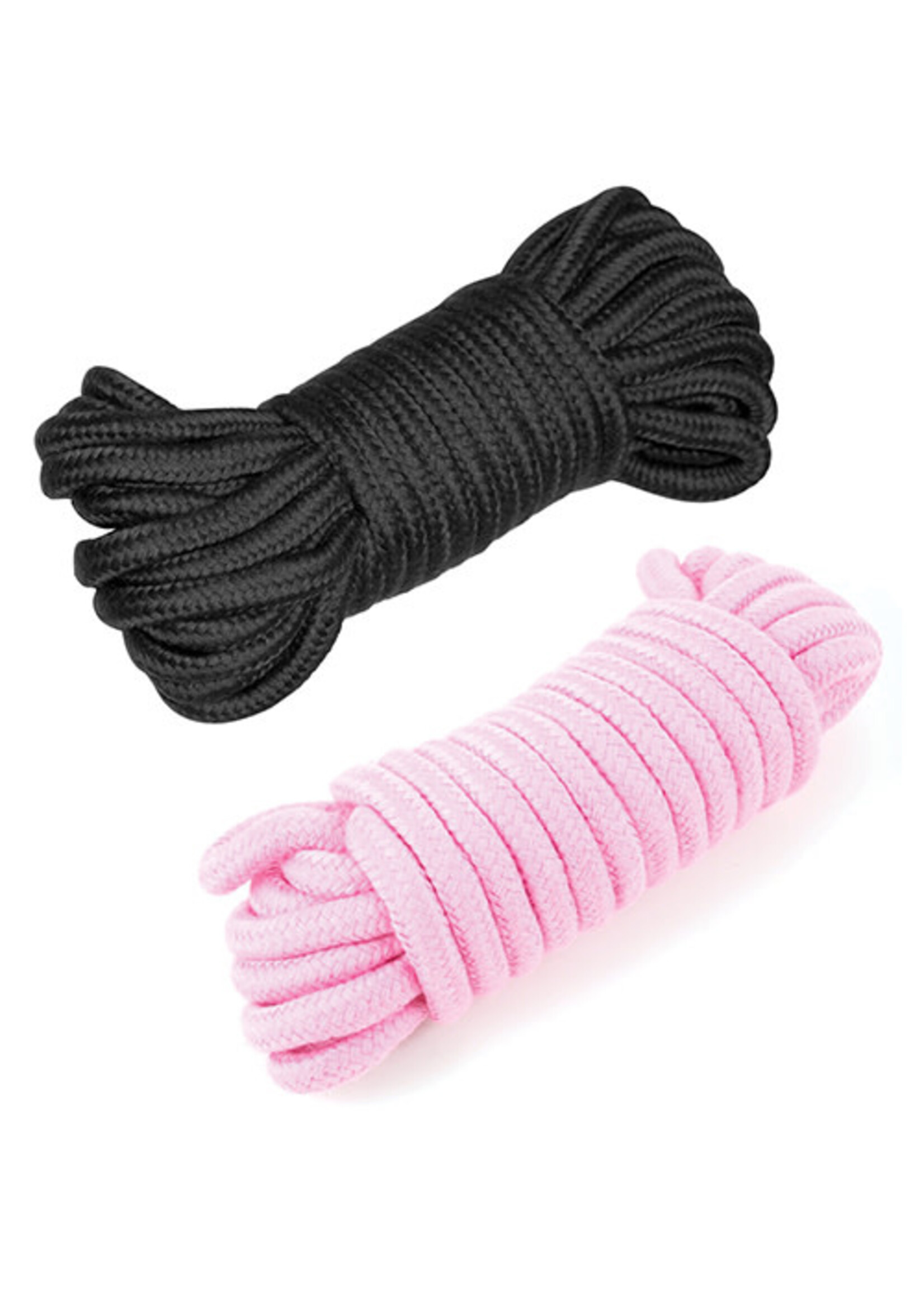 Ple'sur Shibari Bondage Rope 2 Pack - Black/Pink