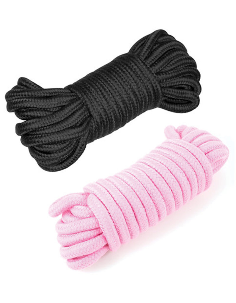 Ple'sur Shibari Bondage Rope 2 Pack - Black/Pink