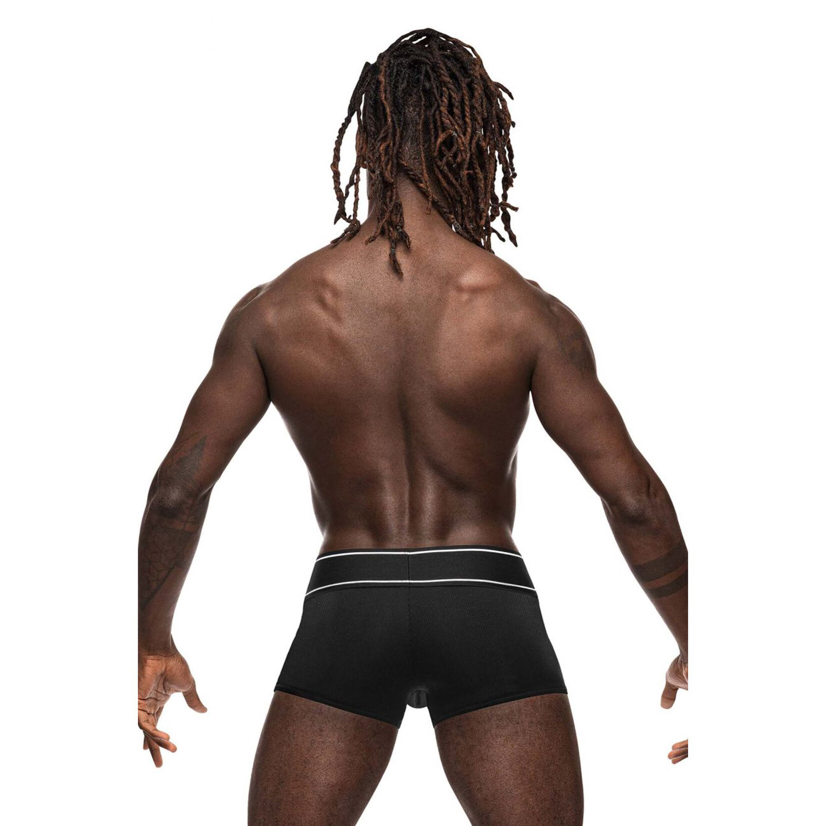 Male Power Modal Rib Pouch Short - Black