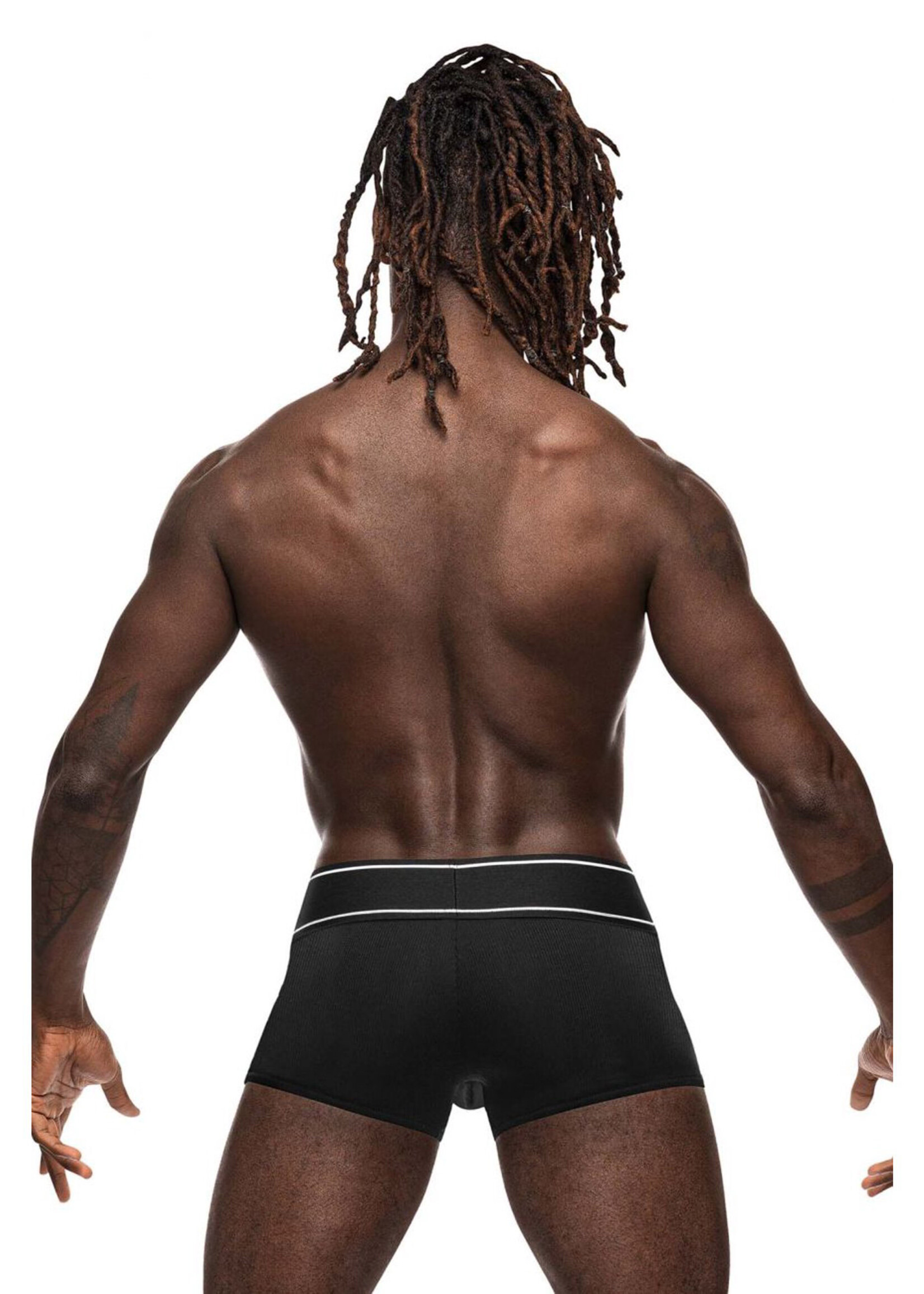 Male Power Modal Rib Pouch Short - Black