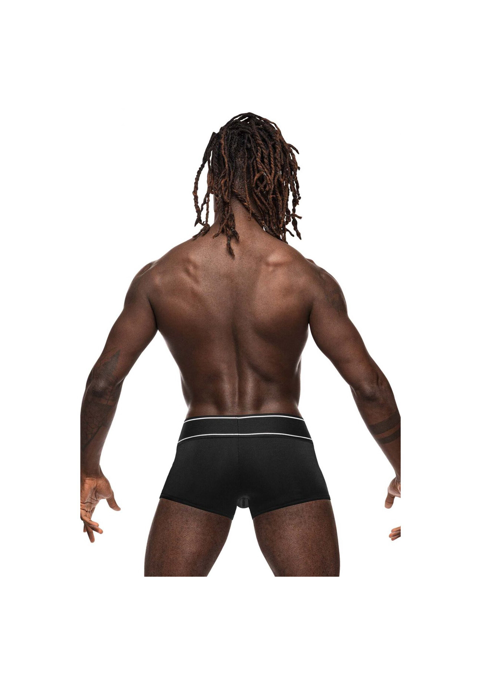 Male Power Modal Rib Pouch Short - Black