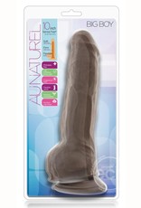 Blush Novelties Au Naturel Big Boy Dildo with Balls 10in - Chocolate