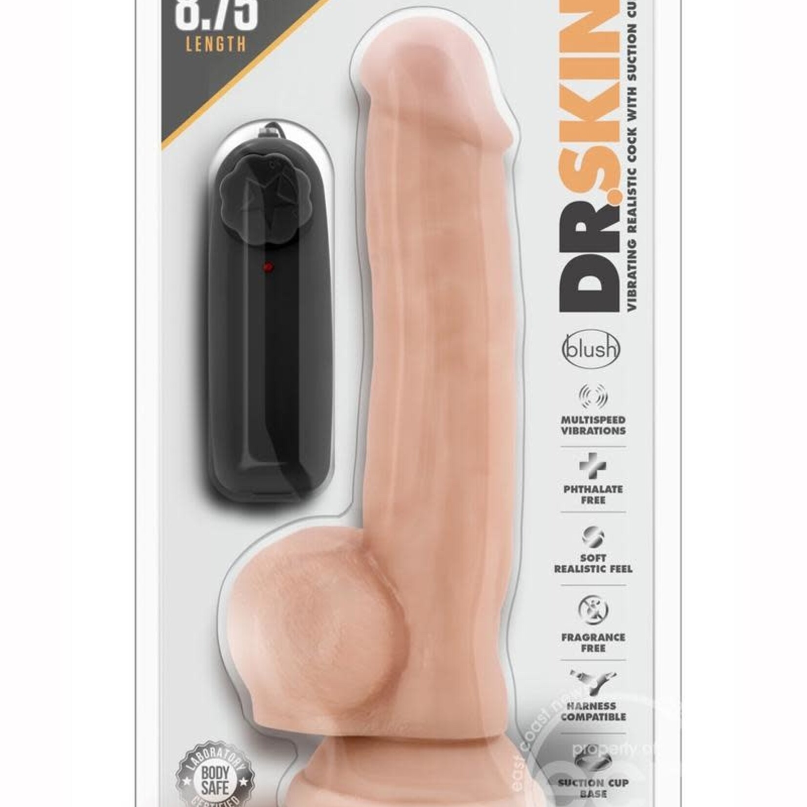 Blush Novelties Dr. Skin - Dr. Jay - 8.75 Inch Vibrating Cock With Suction Cup - Vanilla